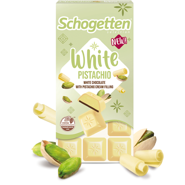 SCHOGETTEN SJOKOLADE BLOND HVIT PISTASJ 100g