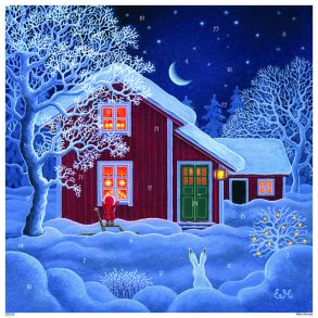 GOD JUL MOTIV 1, Det r�de huset, FIRKANT 29x29 (nr. 10506)
