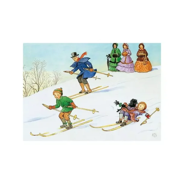 ELSA BESKOW: PETTER OG LOTTA I SKIBAKKEN 10x15 cm