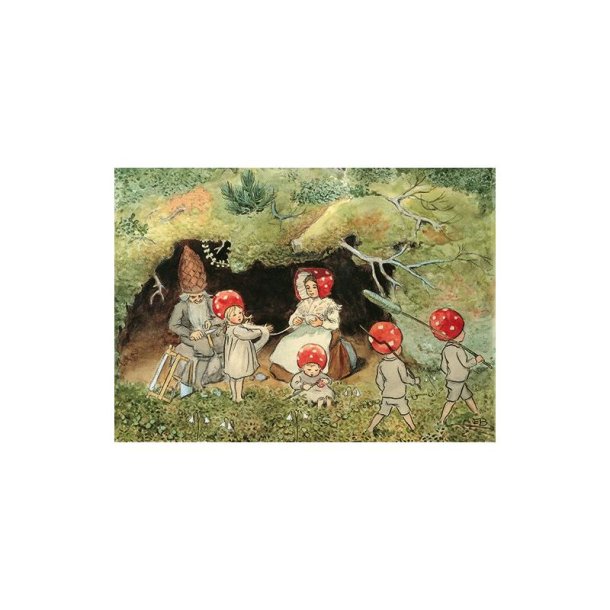 ELSA BESKOW: NISSEBOBARNA HJEMME (Tomtebobarnen hemma) 10 x 15 cm
