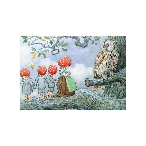 ELSA BESKOW: NISSEBOBARNA OG UGLE (Tomtebobarnen ugglan) 10x15 cm